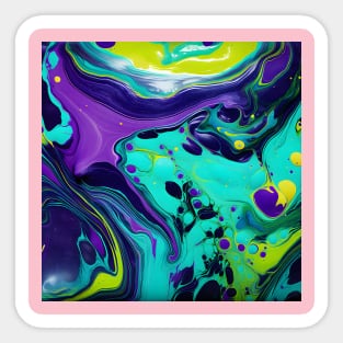 Neon Dreamscape: An Abstract Fusion of Color and Motion Sticker